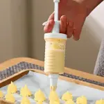 Cake Decor Plastic Icing Piping Syringe Tips 1 PCS Cake Decoration 8 pcs Nozzle Set