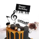 4 Pcs Happy Birthday Music theme Cake Toppers set