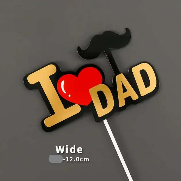 I Love dad with Mustache cake topper Style 20