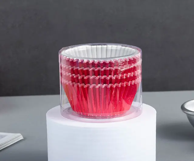 100 pcs Red Metallic Cake Cups / Muffin Cups