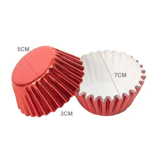 100 pcs Red Metallic Cake Cups / Muffin Cups