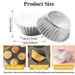 100 pcs Silver Metallic Cake Cups / Muffin Cups