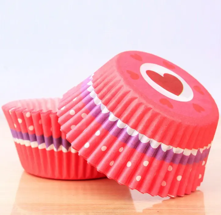 100 pcs Heart Polka theme Cake Cups / Muffin Cups