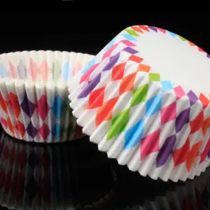 100 pcs Colorful Diamond shaped theme Cake Cups / Muffin Cups