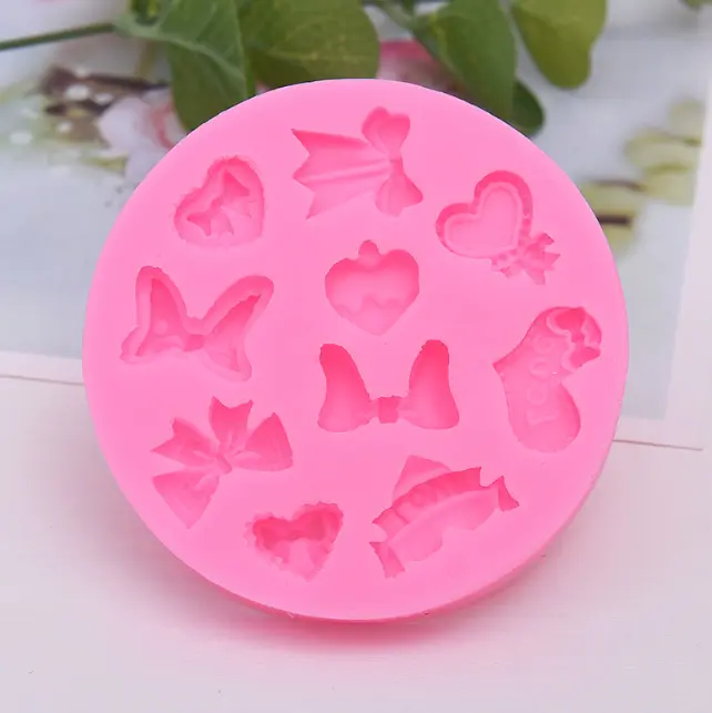 Bow love heart theme silicone mould