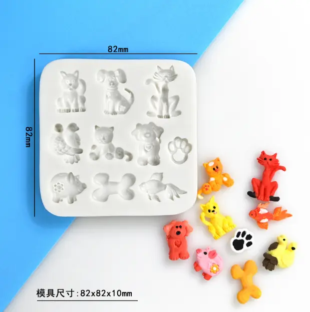 Dog Cat Pig Bird Animal theme silicone mould