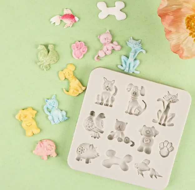 Dog Cat Pig Bird Animal theme silicone mould
