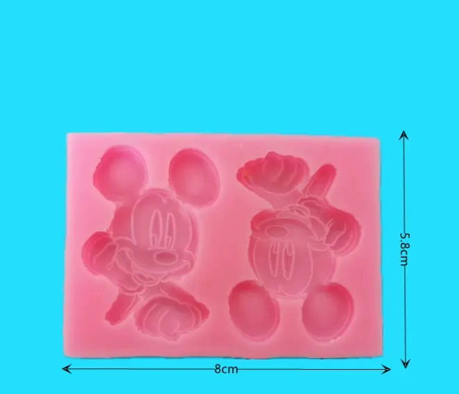 2 Cavity Mickey Mouse cartoon silicone mould