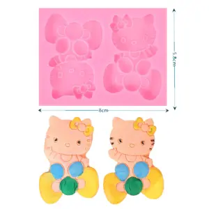 2 Cavity Hello Kitty cartoon silicone mould