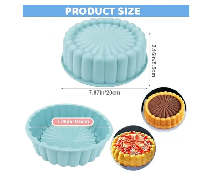 Charlotte Cake Pan Fluted Cake Pan Nonstick Flower Shape for Cheese Cake,Chocolate Cake,Strawberry Shortcake,Brownie Tart Pie Silicone Mould