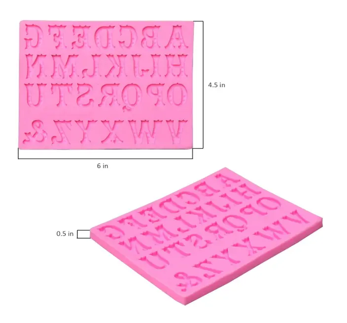 Alphabet Upper case Dotted theme Silicone Mould Style 10