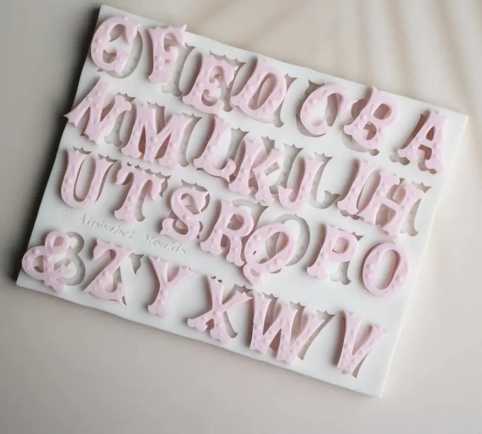 Alphabet Upper case Dotted theme Silicone Mould Style 10