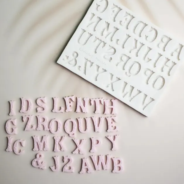 Alphabet Upper case Dotted theme Silicone Mould Style 10