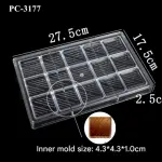 15 Cavity Square Shape Polycarbonate Chocolate Mould