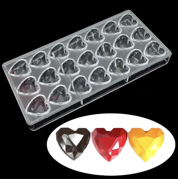 21 Cavity Abstract heart Shape Polycarbonate Chocolate Mould