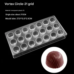 21 Cavity Spiral Semicircle Shape Polycarbonate Chocolate Mould