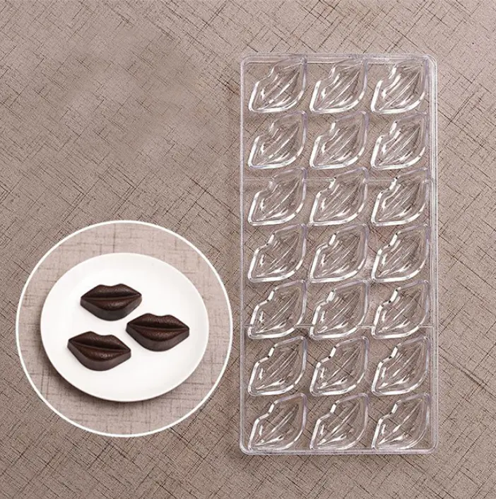 24 Cavity Lips Shape Polycarbonate Chocolate Mould