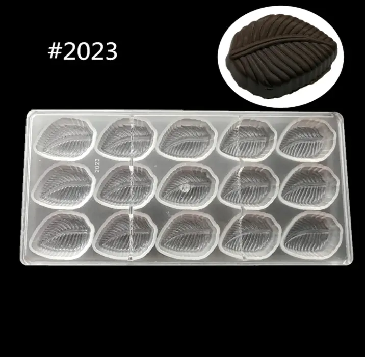 15 Cavity Leaf Shape Polycarbonate Chocolate Mould