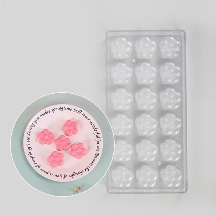 18 Cavity Flower Shape Polycarbonate Chocolate Mould