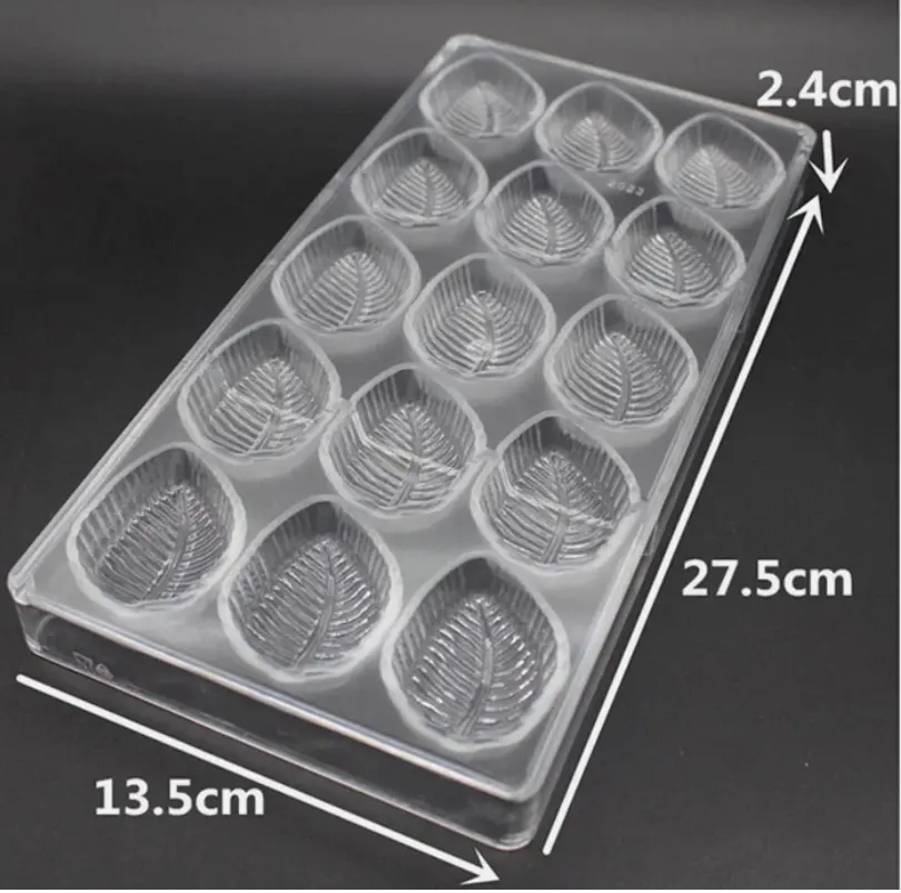 15 Cavity Leaf Shape Polycarbonate Chocolate Mould