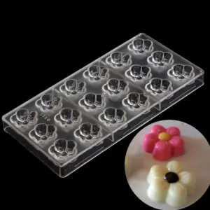 18 Cavity Flower Shape Polycarbonate Chocolate Mould