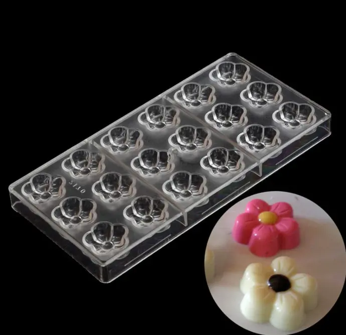 18 Cavity Flower Shape Polycarbonate Chocolate Mould
