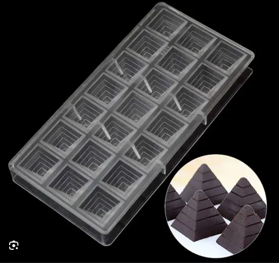 21 Cavity Pyramid Shape Polycarbonate Chocolate Mould