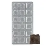 18 Cavity Fluted Square Polycarbonate Chocolate Mould