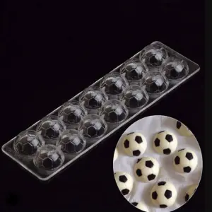14 Holes Football Shaped Polycarbonate Chocolate Mould