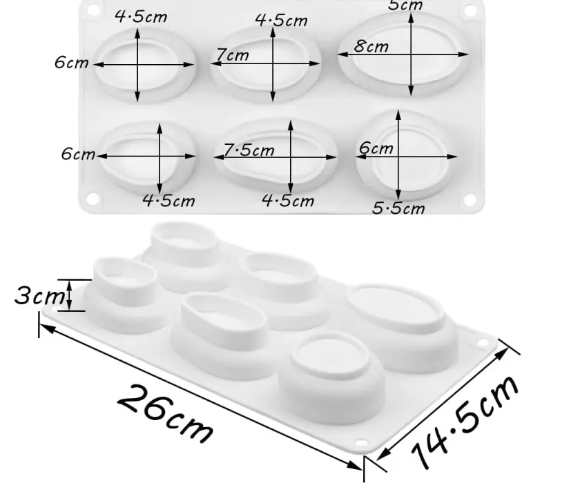 3 Cavity 3D Pebble Stone shape Silicone Mould for Cheesecake/Jelly/Brownie/Soap/Candle