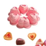 6 in 1 love Heart cup cream cake silicone mould