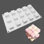 15 Cavity 3D Square Silicone Mould 3 x 3 x 3 CM Mousse Cake Dessert Molds for Cheesecake/Jelly/Brownie/Soap/Candle