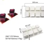 15 Cavity 3D Square Silicone Mould 3 x 3 x 3 CM Mousse Cake Dessert Molds for Cheesecake/Jelly/Brownie/Soap/Candle