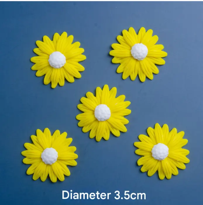 5 pcs Non Edible Resin flower cake topper set