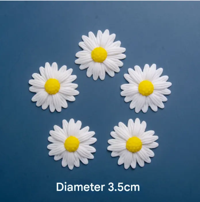 5 pcs Non Edible Resin flower cake topper set