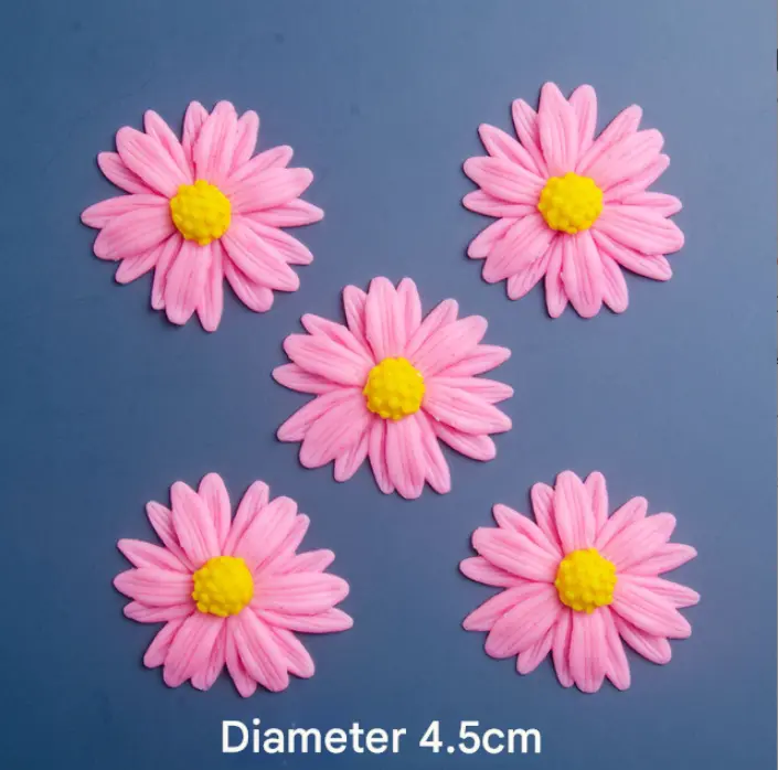 5 pcs Non Edible Resin flower cake topper set