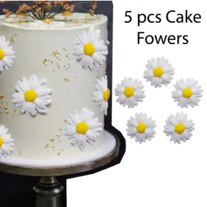 5 pcs Non Edible Resin flower cake topper set
