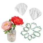 Peony Flower Veiner Silicone Mould and cutter Set style 2