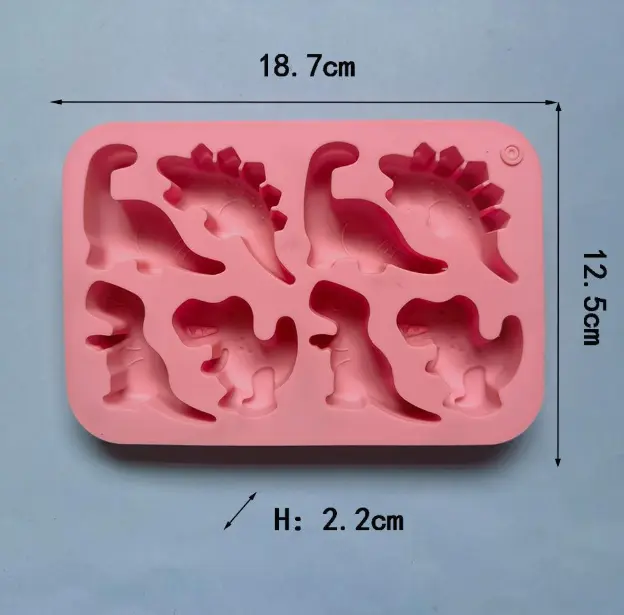 6 Cavity large Dinosaur silicone mould