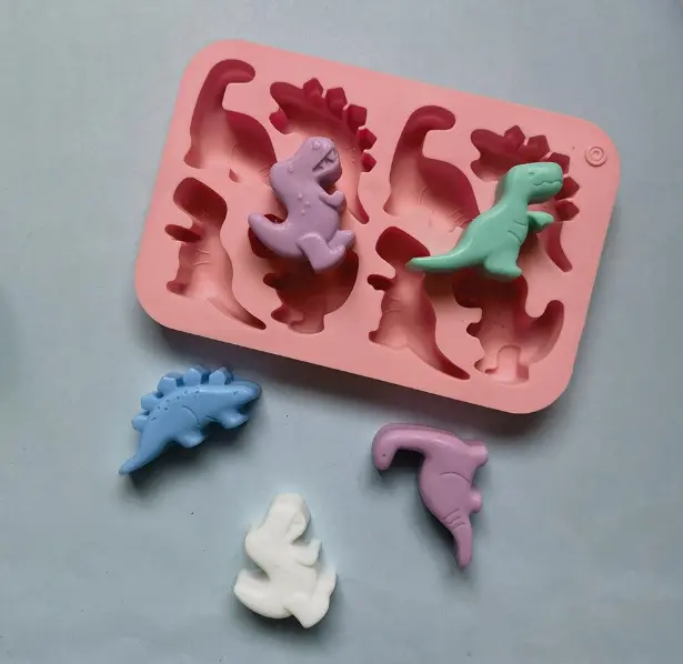 6 Cavity large Dinosaur silicone mould