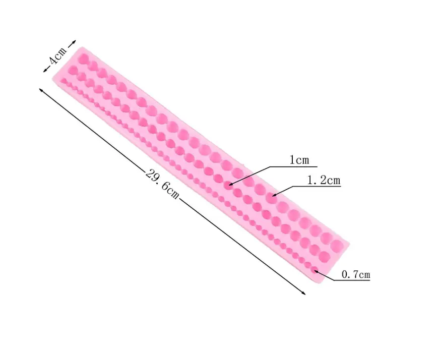 3 cavity line Pearl bead boarder Silicone Mould