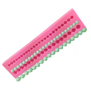 2 cavity line Pearl bead boarder Silicone Mould