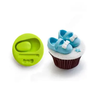 1 Cavity Baby Shoes with Bow Silicone mould