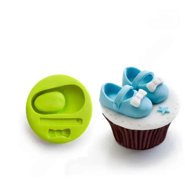 1 Cavity Baby Shoes with Bow Silicone mould