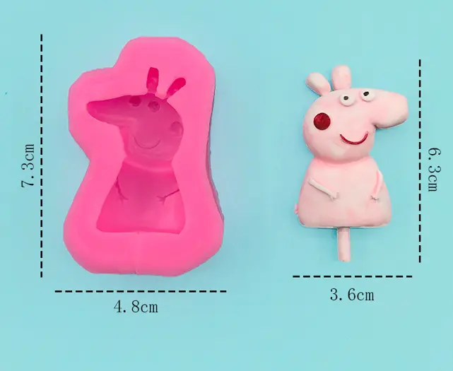 1 Cavity Peppa Pig cartoon silicone mould style 6
