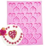 Heart Shaped Alphabet Upper case Silicone Mould Style