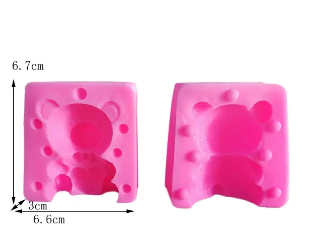 3D Cute Teddy Bear Holding heart silicone mould