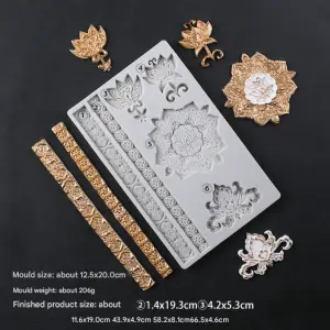 Vintage Flower Curlicues Silicone mould