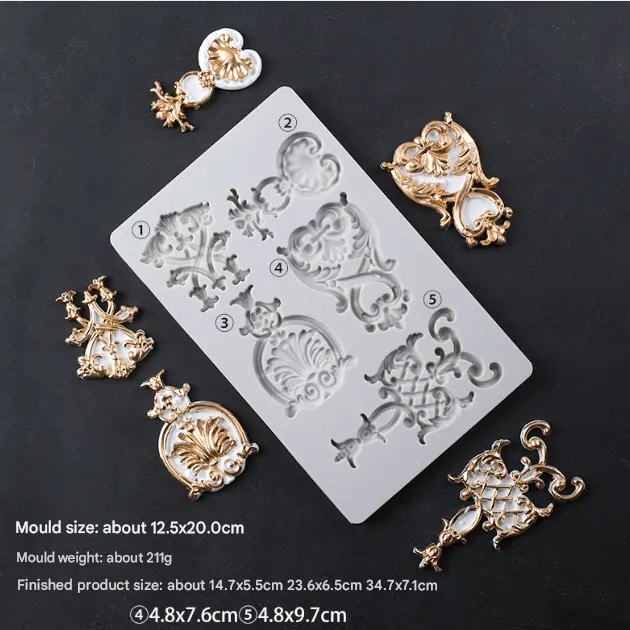 Baroque Style Medallion silicone Mould