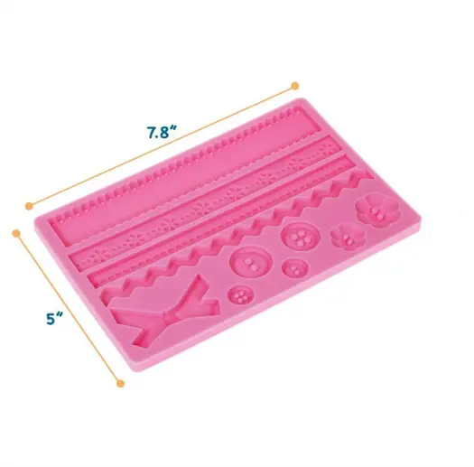 Bow Ribbon button Border theme Silicone Mould
